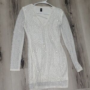 Windsor White Dress with Silver Details